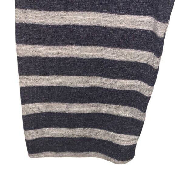 Faded Glory Womens Striped Long Sleeve V-Neck Top XXL/2X Metallic Navy & Silver - Picture 3 of 7